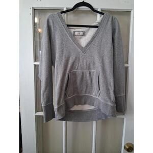 So Wear It Declare It Womens L Gray V Neck Sweater Pullover Hoodie N1